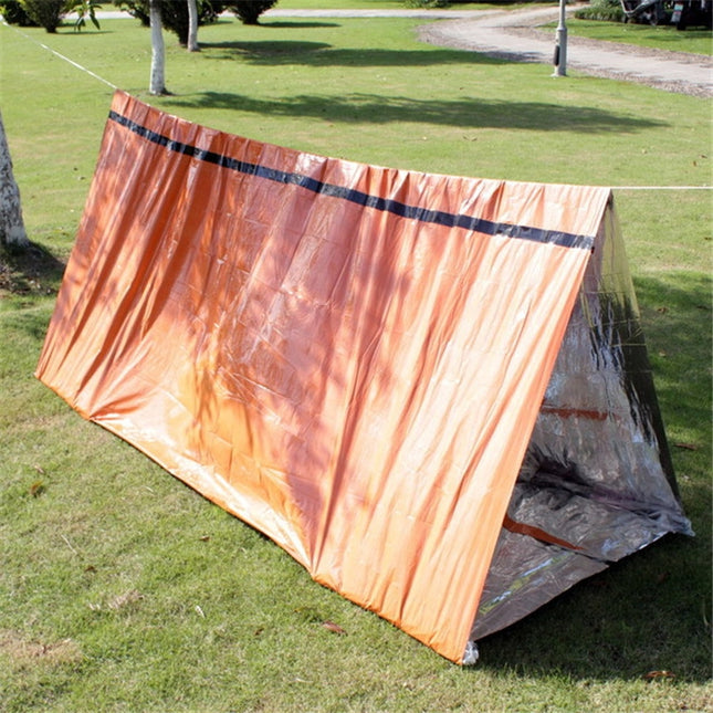 Emergency Simple Tent Outdoor Rescue Blanket First Aid Sunscreen Insulation Blanket, Color:Orange-garmade.com