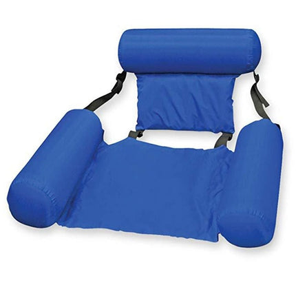 Inflatable Hammock Foldable Dual-purpose Backrest Floating Drainage Upstream Pleasure Lounge Chair Floating Bed Sofa, Style:With Foam Board(Sapphire Blue)-garmade.com