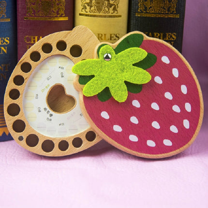 Strawberry Preserved Baby Teeth Wooden Preservation Box(Chinese Stickers)-garmade.com