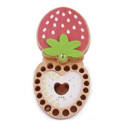 Strawberry Preserved Baby Teeth Wooden Preservation Box(Chinese Stickers)-garmade.com