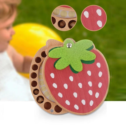 Strawberry Preserved Baby Teeth Wooden Preservation Box(English Stickers)-garmade.com