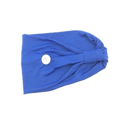 3 PCS Headband Headscarf Sports Yoga Knitted Sweat-absorbent Hair Band with Mask Anti-leash Button(Blue)-garmade.com