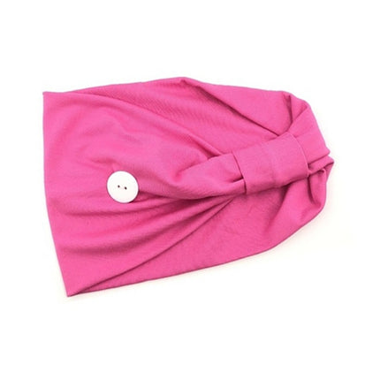 3 PCS Headband Headscarf Sports Yoga Knitted Sweat-absorbent Hair Band with Mask Anti-leash Button(Rose Red)-garmade.com