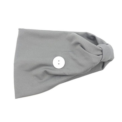 3 PCS Headband Headscarf Sports Yoga Knitted Sweat-absorbent Hair Band with Mask Anti-leash Button(Grey)-garmade.com