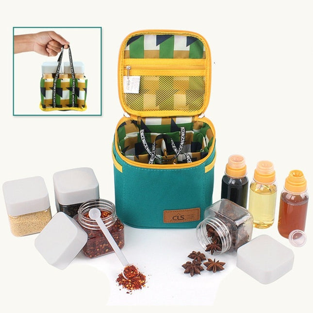 CLS Outdoor Seasoning Bottle Set Portable Seasoning Jar Barbecue Utensil Combination-garmade.com