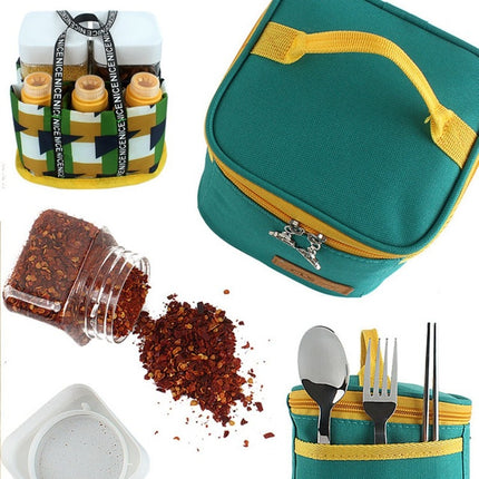 CLS Outdoor Seasoning Bottle Set Portable Seasoning Jar Barbecue Utensil Combination-garmade.com