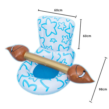 4 in 1 Toilet-shaped Inflatable Floating Row + Poop-shaped Water Inflatable Sports Game Combat Stick Water-to-water Collision Game Inflatable Equipment Set, Size:98 x 60 x 60cm(Gold)-garmade.com