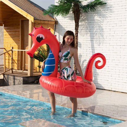 Seahorse Shape Mount Inflatable Adult Floating Row Swimming Ring Water Floating Bed, Size:150 x 120 x 110cm-garmade.com