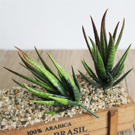 Artificial Mini Aloe Plastic Plants Craft Floristry Landscape Garden Family Office Decoration(Green not Flocked)-garmade.com