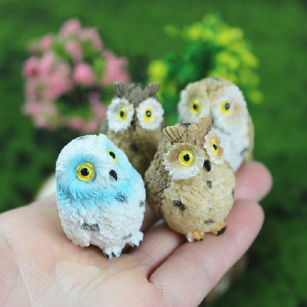 4 PCS/Set Mini Simulation Owl Gardening Decorative Animal Ornaments-garmade.com