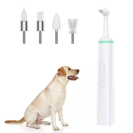 Pet Electric Toothbrush Tooth Polisher Oral Cleaning Plaque Removal Tool(Green)-garmade.com