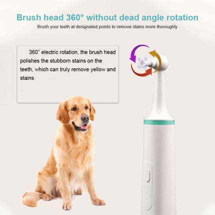 Pet Electric Toothbrush Tooth Polisher Oral Cleaning Plaque Removal Tool(Green)-garmade.com