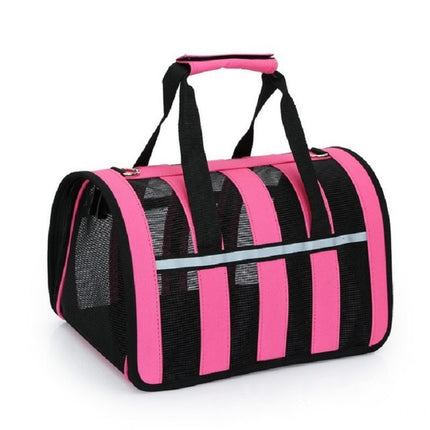 Foldable Mesh Breathable Pets Go Out Portable Diagonal Carrying Bag, Size:S(Rose Red)-garmade.com