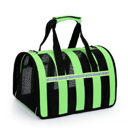 Foldable Mesh Breathable Pets Go Out Portable Diagonal Carrying Bag, Size:S(Green)-garmade.com