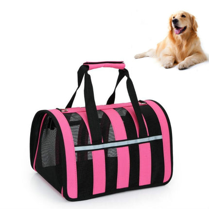 Foldable Mesh Breathable Pets Go Out Portable Diagonal Carrying Bag, Size:M(Rose Red)-garmade.com