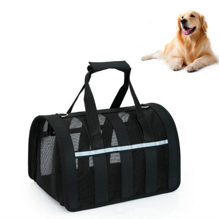 Foldable Mesh Breathable Pets Go Out Portable Diagonal Carrying Bag, Size:M(Black)-garmade.com