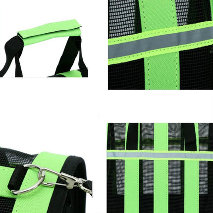 Foldable Mesh Breathable Pets Go Out Portable Diagonal Carrying Bag, Size:L(Red)-garmade.com