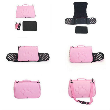 Cats and Dogs Go Out Portable Breathable Foldable EVA Pet Bag, Size:43×25×26cm(Pink)-garmade.com