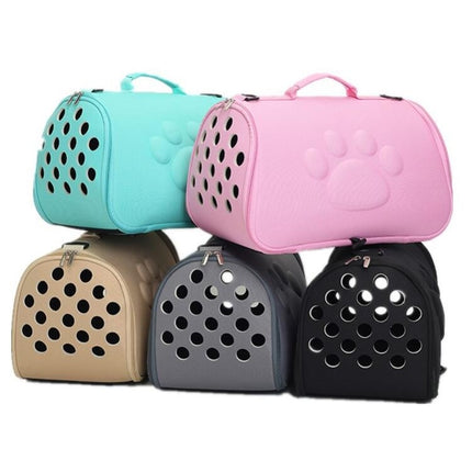 Cats and Dogs Go Out Portable Breathable Foldable EVA Pet Bag, Size:43×25×26cm(Khaki)-garmade.com