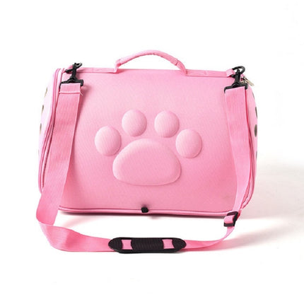 Cats and Dogs Go Out Portable Breathable Foldable EVA Pet Bag, Size:52×27×28cm(Pink)-garmade.com