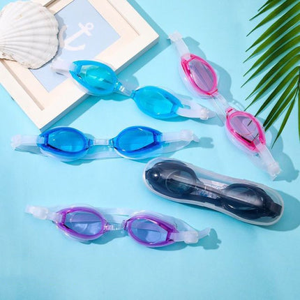 2 in 1 Diving Anti-fog HD Swimming Glasses + Earplugs Set for Children Adult(Sky Blue)-garmade.com