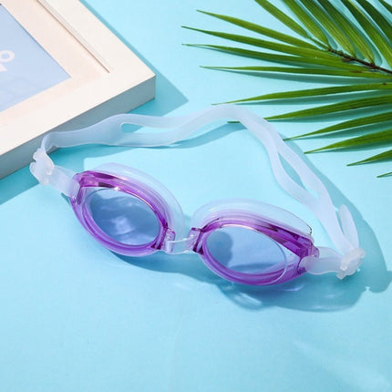 2 in 1 Diving Anti-fog HD Swimming Glasses + Earplugs Set for Children Adult(Purple)-garmade.com