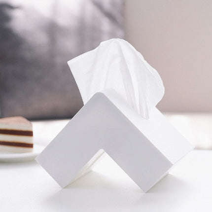 Creative Simple Household Plastic Tissue Paper Storage Box(White)-garmade.com