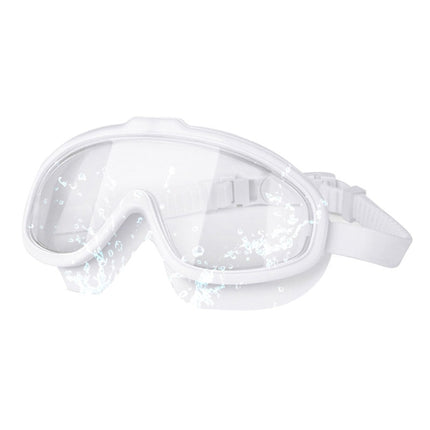 Liquid Silicone Swimming Equipment HD Anti-fog Comfortable Electroplated Swimming Goggles(White Transparent)-garmade.com