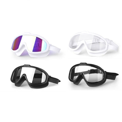 Liquid Silicone Swimming Equipment HD Anti-fog Comfortable Electroplated Swimming Goggles(White Transparent)-garmade.com
