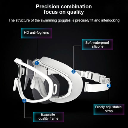 Liquid Silicone Swimming Equipment HD Anti-fog Comfortable Electroplated Swimming Goggles(White Transparent)-garmade.com