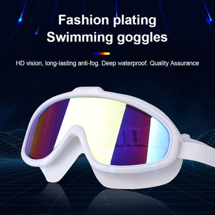 Liquid Silicone Swimming Equipment HD Anti-fog Comfortable Electroplated Swimming Goggles(White Transparent)-garmade.com