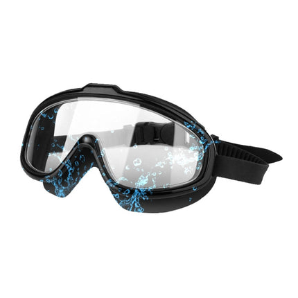 Liquid Silicone Swimming Equipment HD Anti-fog Comfortable Electroplated Swimming Goggles(Black Transparent)-garmade.com