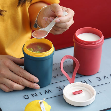 Creative Plastic Breakfast Drink Porridge Soup Anti-scald Microwave Oven Soup Cup(Navy Blue)-garmade.com