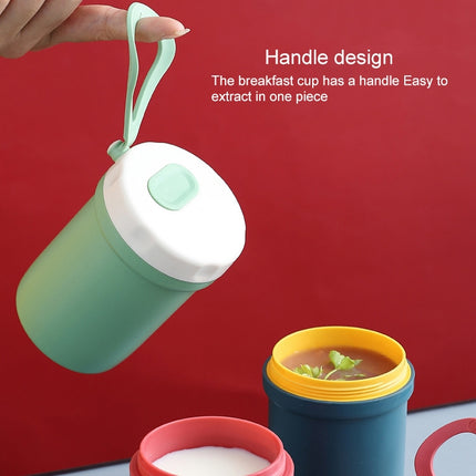 Creative Plastic Breakfast Drink Porridge Soup Anti-scald Microwave Oven Soup Cup(Green)-garmade.com