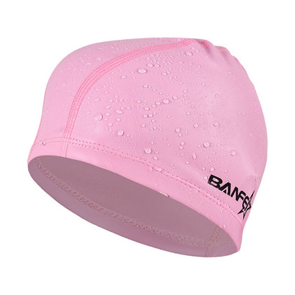 Adult Unisex PU Coated Comfortable Waterproof Swimming Cap(Pink)-garmade.com