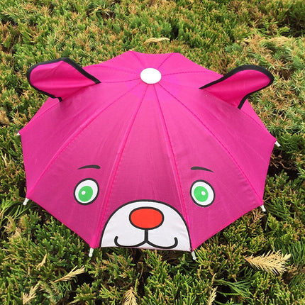 5 PCS Cute Cartoon Children Umbrella Creative Long Handle Animal Umbrella(Rose Red)-garmade.com