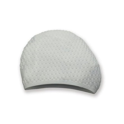 Particles Thickening High Elasticity Non-slip Silicone Swimming Cap(White)-garmade.com