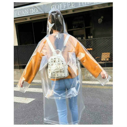 Stylish Portable Outdoor Transparent EVA Raincoat, Size:XL (Transparent With Backpack)-garmade.com