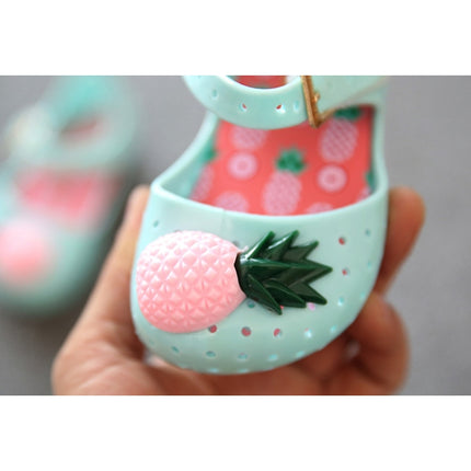 Mini Pineapple Fruit Hole Summer Jelly Children Shoes Plain Rain Boot, Shoe Size:24(Apricot)-garmade.com