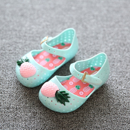 Mini Pineapple Fruit Hole Summer Jelly Children Shoes Plain Rain Boot, Shoe Size:26(Black)-garmade.com