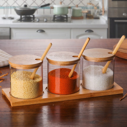 Creative Borosilicate Transparent Seasoning Jar Kitchen Supplies Spoon-garmade.com
