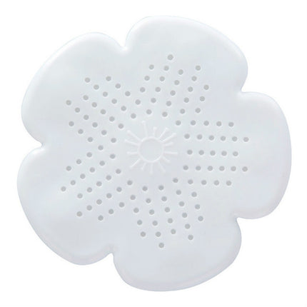 Flower Shape Bathroom Floor Drain Hair Stopper Filter Sink Strainer(White)-garmade.com