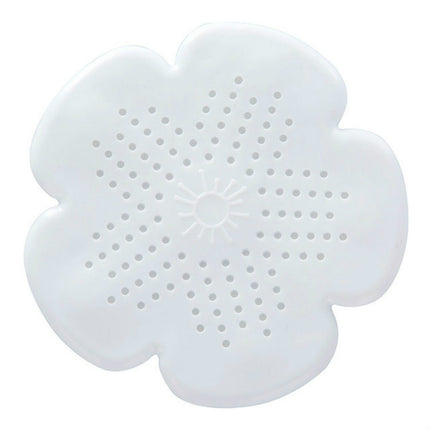 Flower Shape Bathroom Floor Drain Hair Stopper Filter Sink Strainer(White)-garmade.com