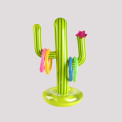 3 PCS Inflatable Cactus Casting Ring Toys Children Water Ring Toys(Green)-garmade.com