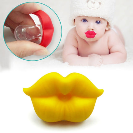 3 PCS Newborn Pacifier Red Lips Dummy Pacifiers Funny Silicone Baby Nipples Teether Soothers Pacifier(Yellow)-garmade.com