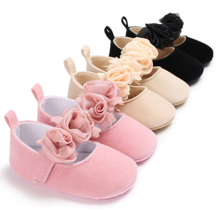Lovely Flower Baby Girl Newborn Crib Shoes Soft Prewalker Anti-slip Baby Shoes(Red)-garmade.com