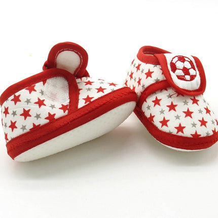 3 PCS Baby Infant Shoes Girls Dot Lace Soft Sole Prewalker Warm Casual Flats Shoes(Red Flower )-garmade.com