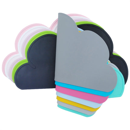 Children Cloud Silicone Placemat Waterproof Environmental Protection Student Table Mat, Color:Black-garmade.com