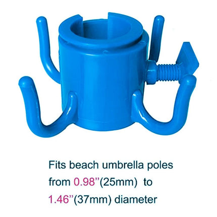 Outdoor Beach Umbrella Hook Nail Four Legs Hooks Garden Umbrella Plastic Four Prongs Hanger(Blue)-garmade.com