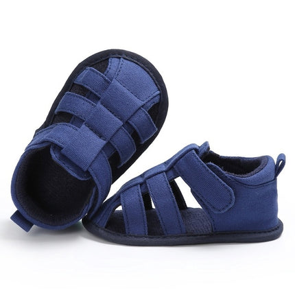 Baby Soft Bottom Canvas Toddler Shoes Breathable Sandals, Size:12cm(Blue)-garmade.com